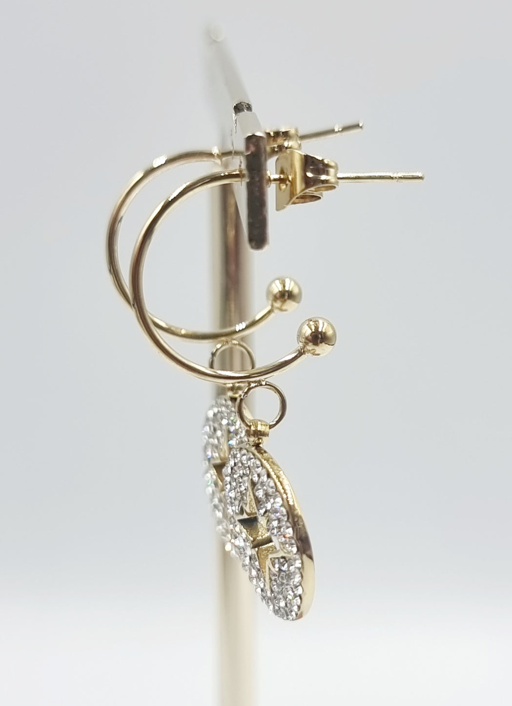 BOUCLES D'OREILLES LOUISE ACIER OR - Collection SR