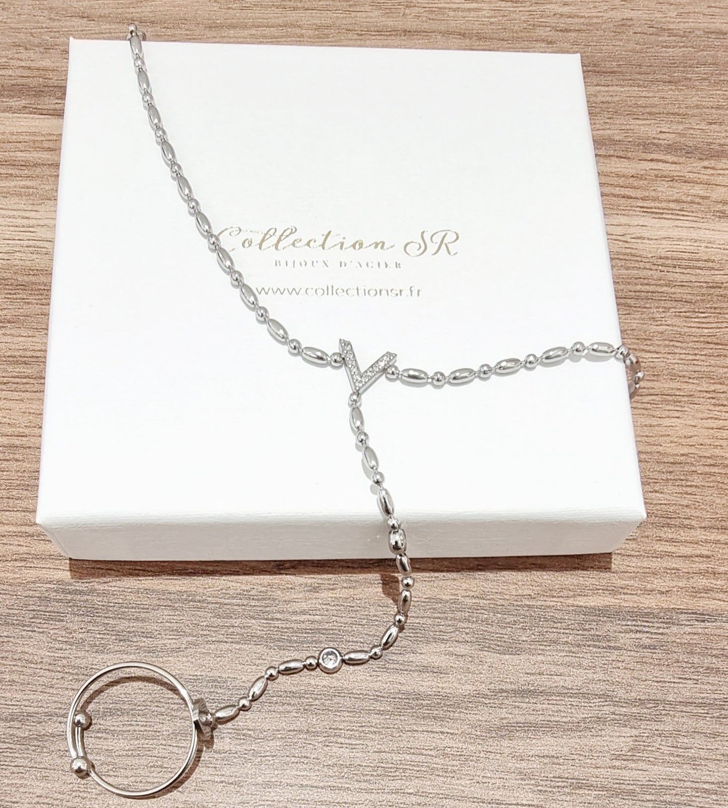 BRACELET CHAINE DE MAIN CECILIA ACIER OR