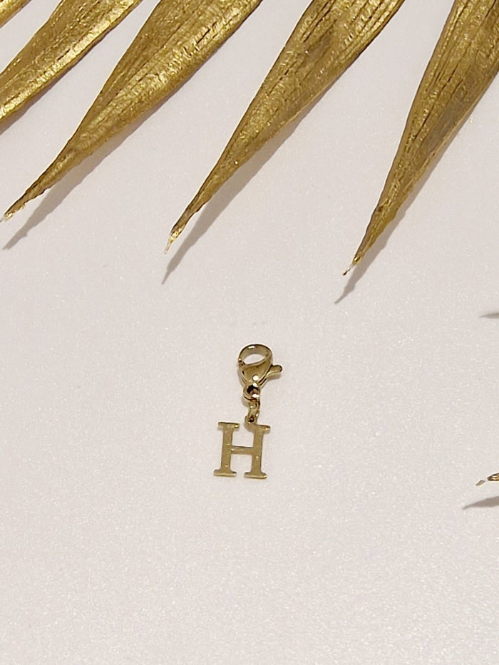 CHARME LETTRE ALPHABET ACIER OR