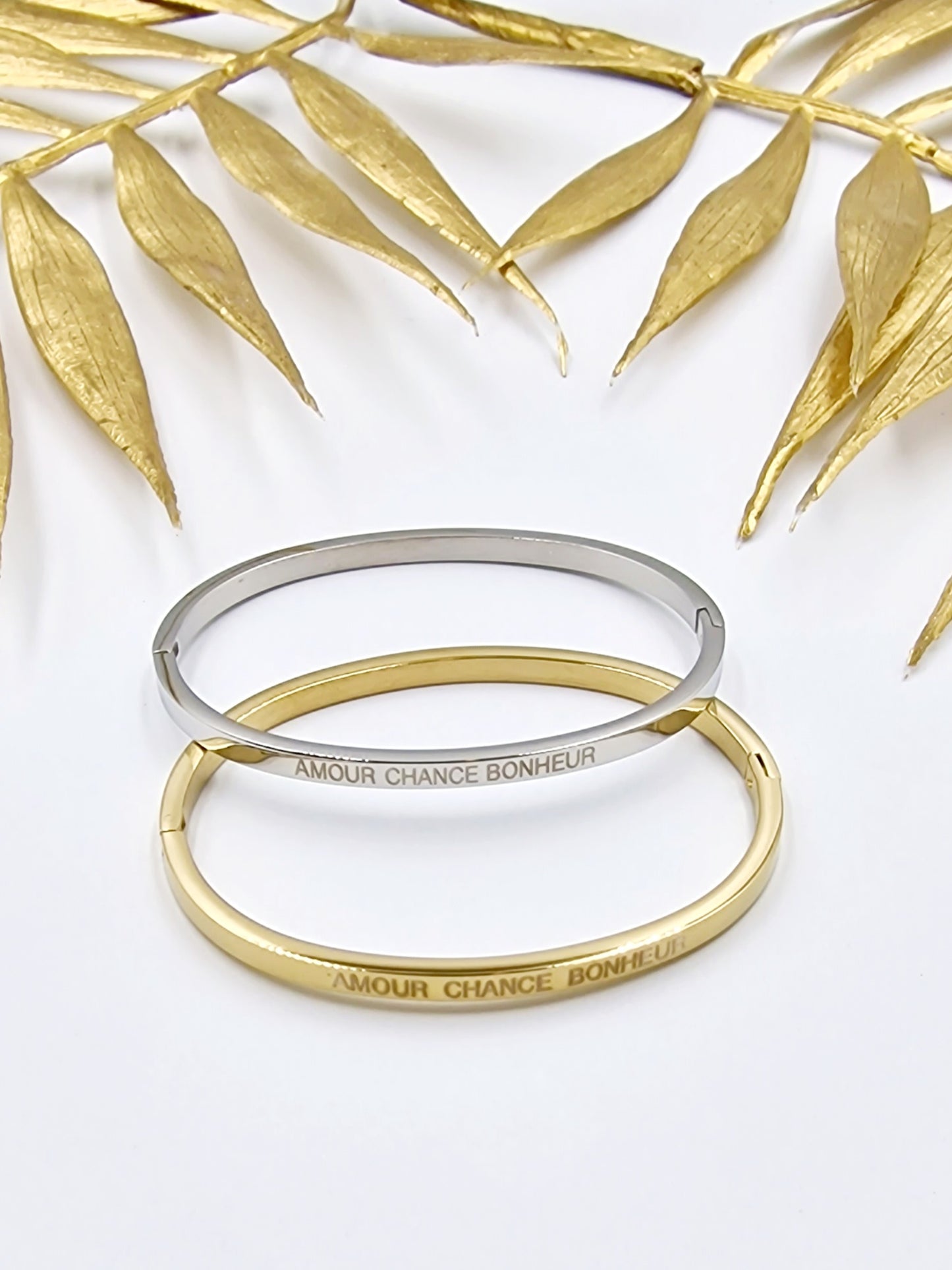 JONC MESSAGE ACIER (amour chance bohneur)