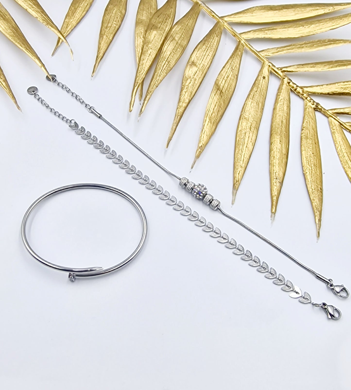 Trio de bracelets Dona acier argent