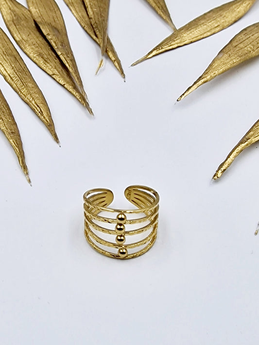 BAGUE CELINE ACIER OR