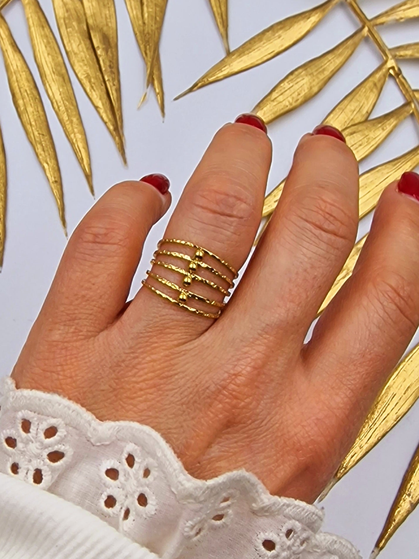 BAGUE CELINE ACIER OR