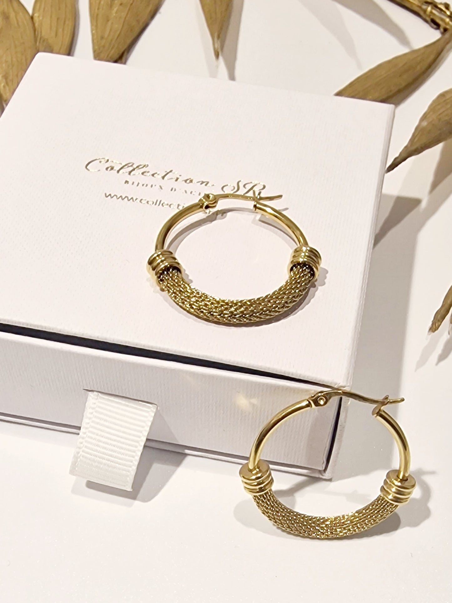 BOUCLES D'OREILLES HORTENSE ACIER