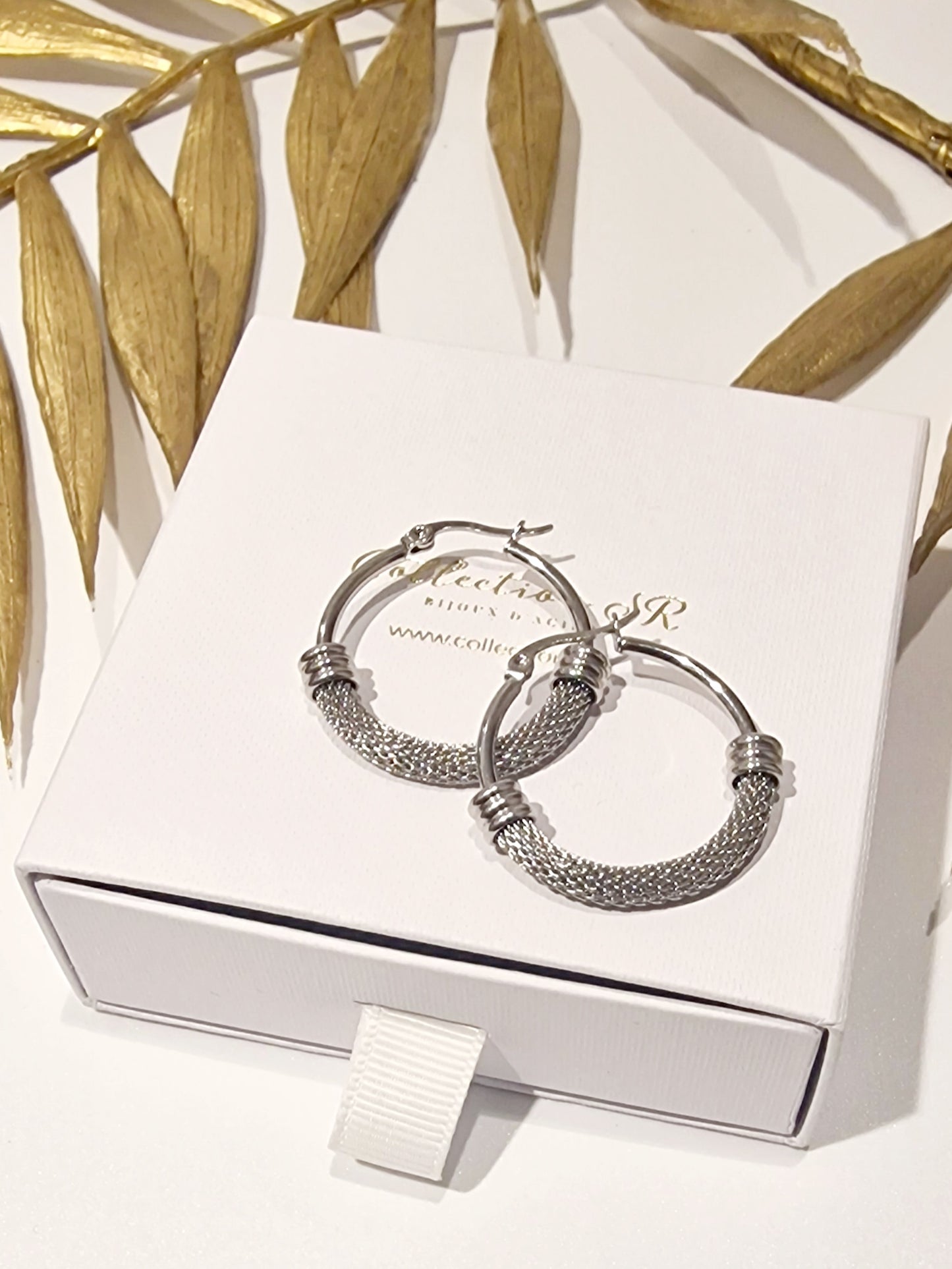 BOUCLES D'OREILLES HORTENSE ACIER
