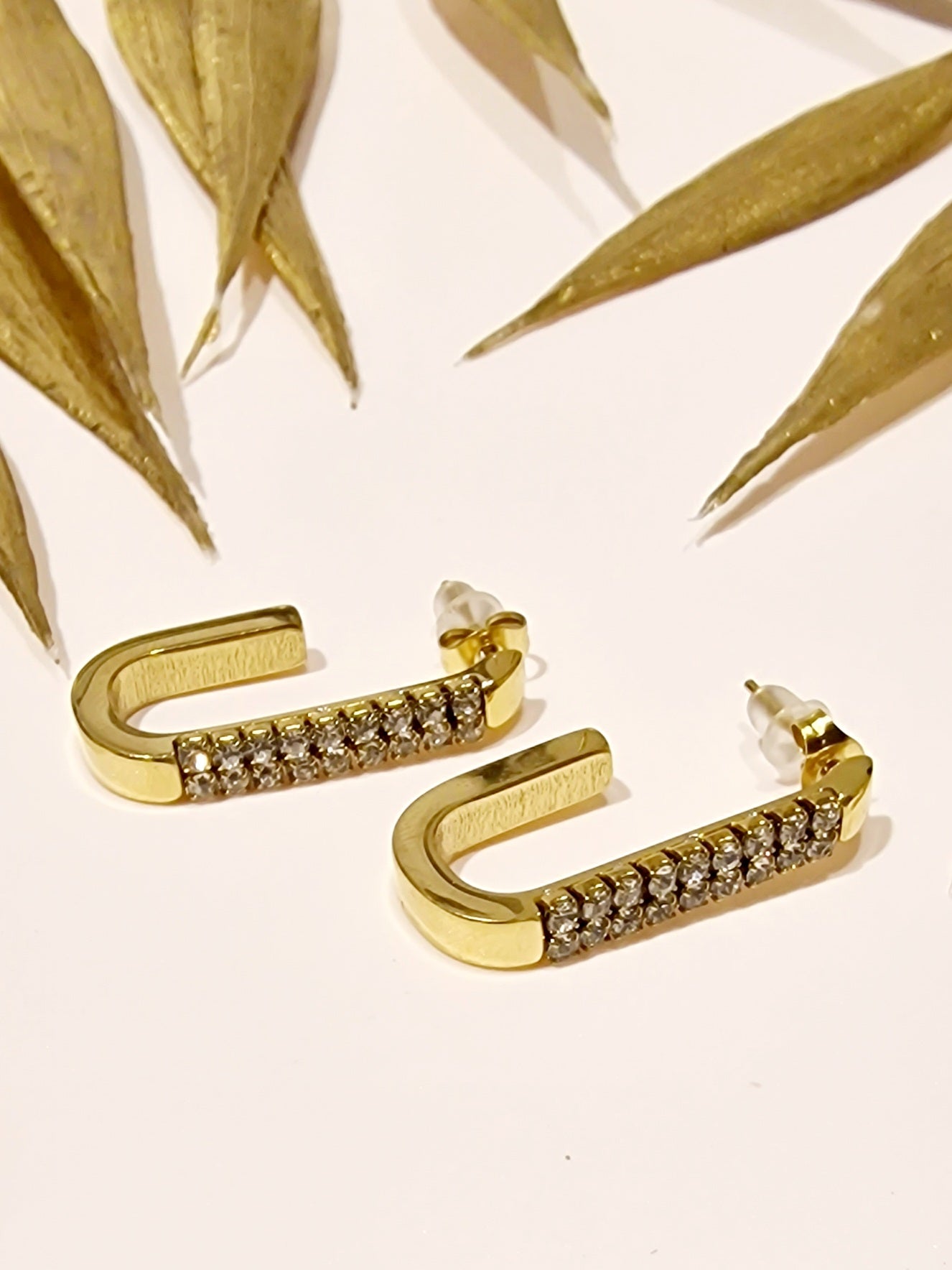 BOUCLES D'OREILLES AURORE ACIER OR