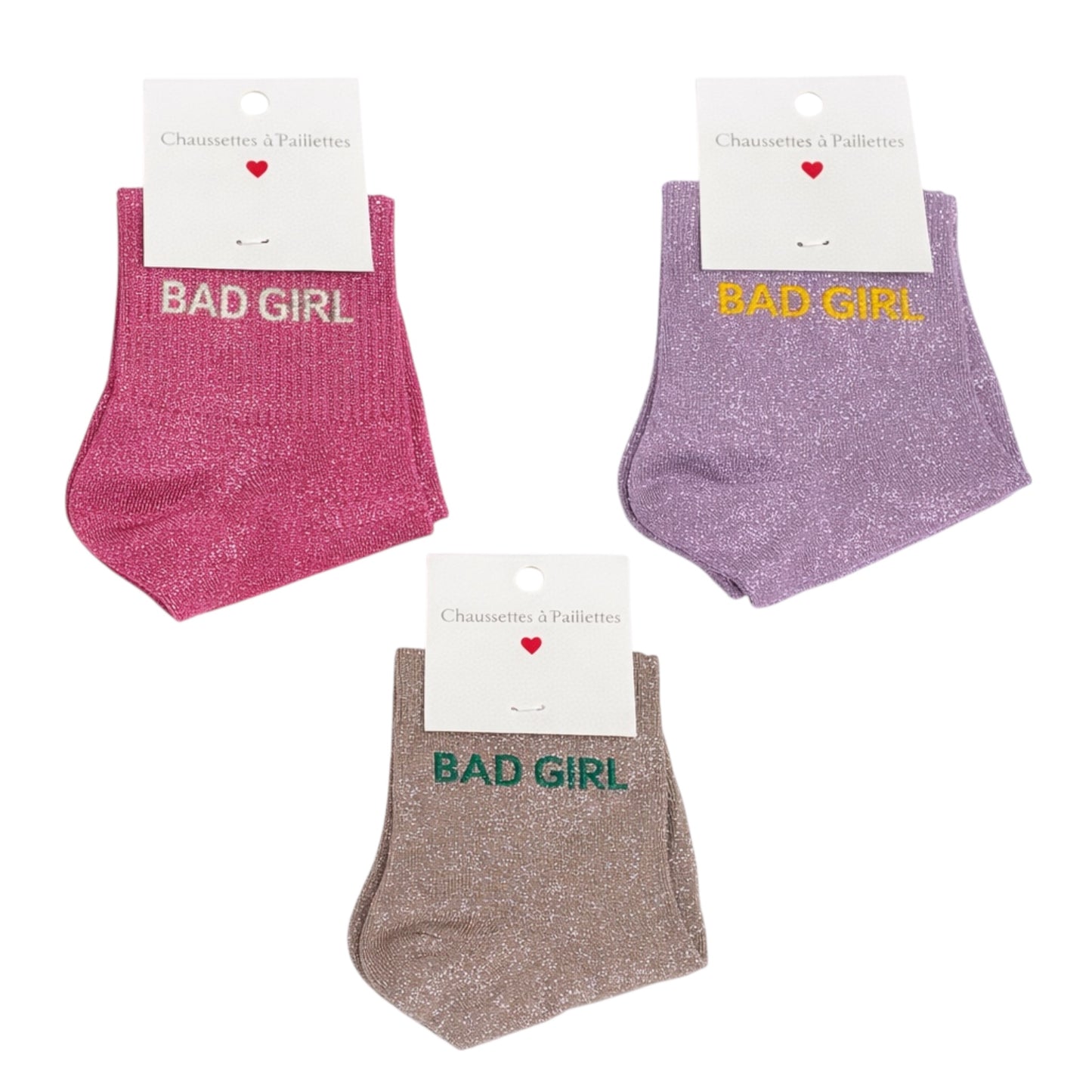 CHAUSSETTES À PAILLETTES -BAD GIRL