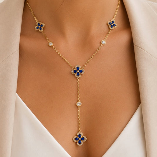 COLLIER ORLY ACIER BLEU