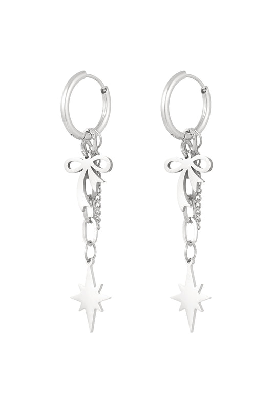 BOUCLES D’OREILLES FLORINE ACIER ARGENT