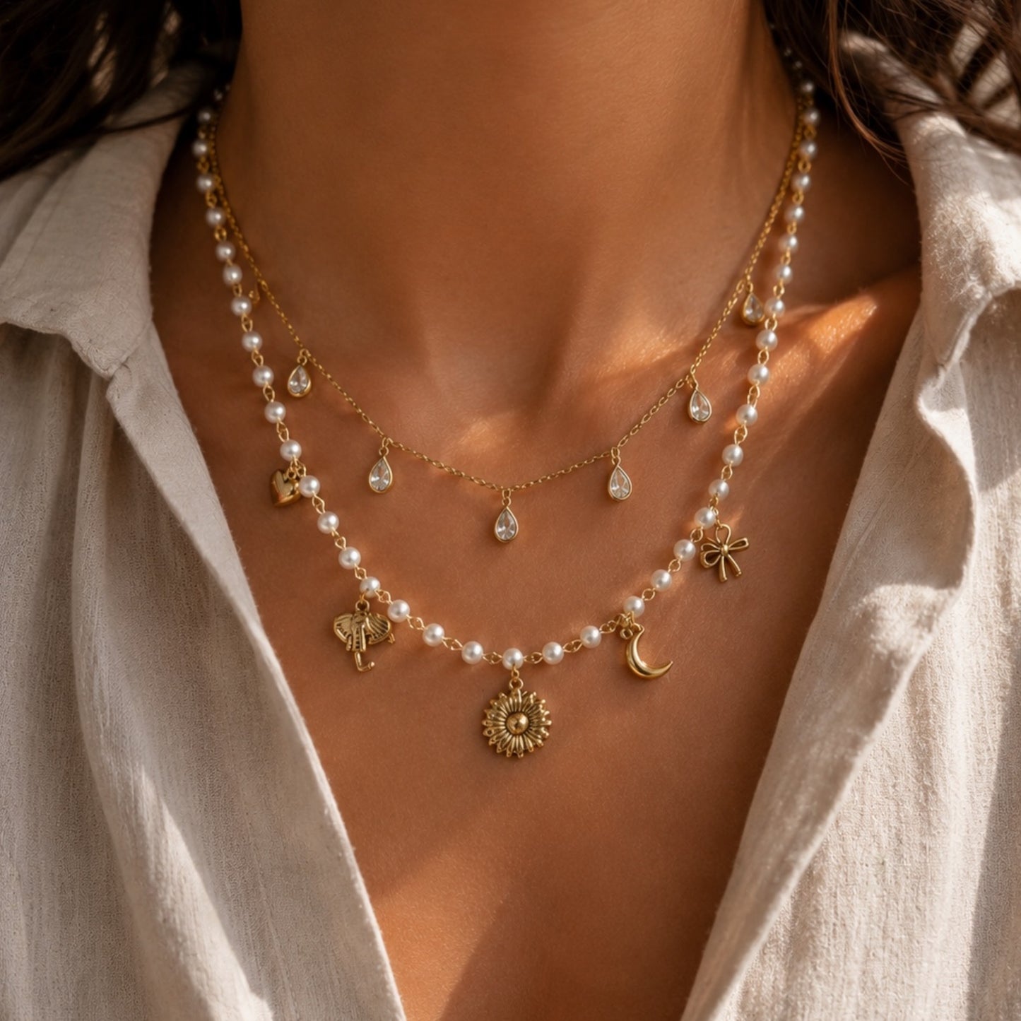 COLLIER CONSTANCE ACIER OR