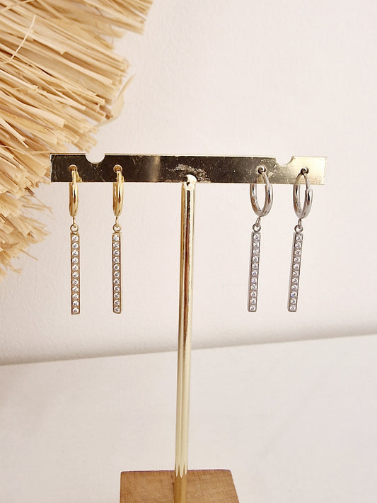 BOUCLES D'OREILLES IRYS ACIER