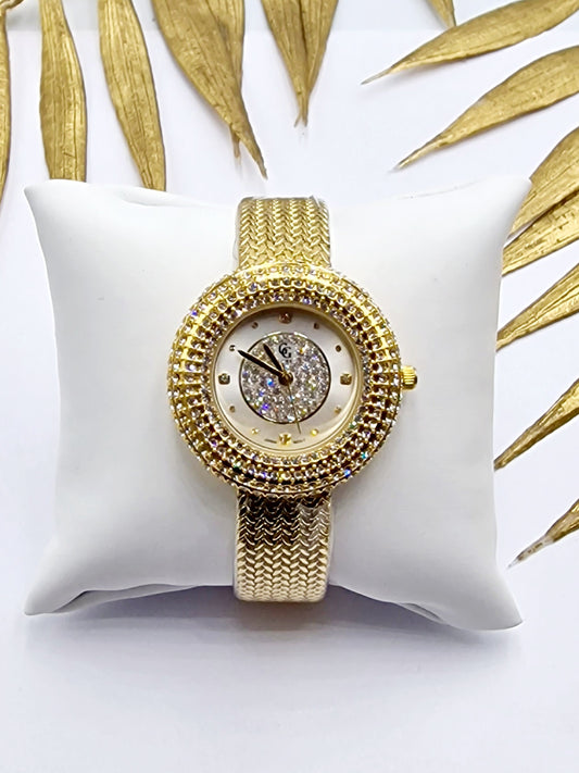 MONTRE CHRISTAL ACIER OR