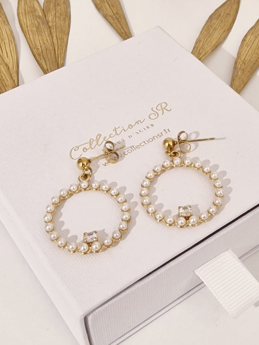 BOUCLES D'OREILLES ASTON ACIER OR