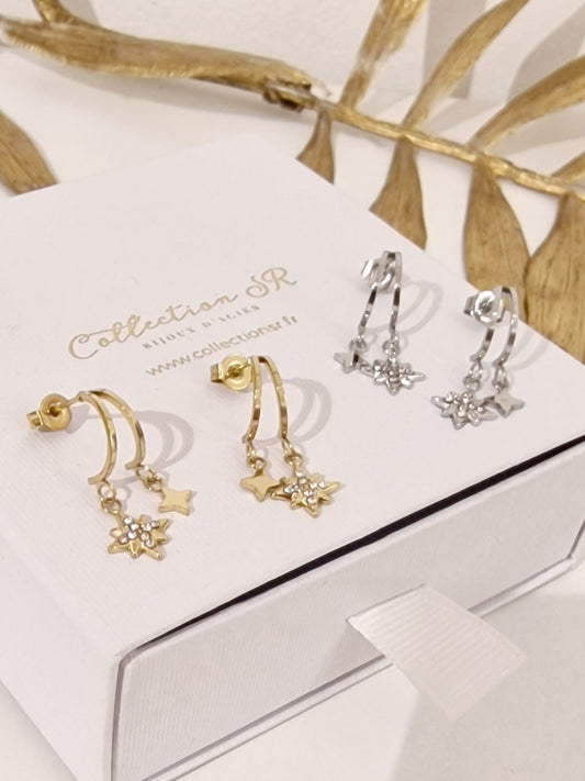 BOUCLES D'OREILLES ZELIA ACIER