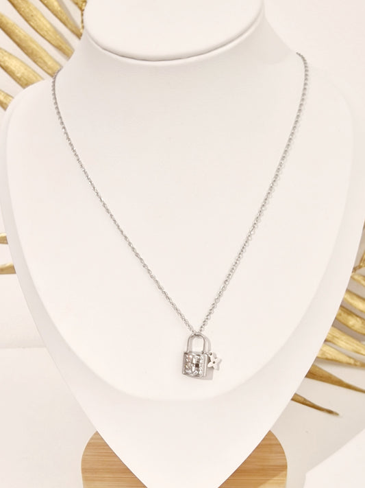 COLLIER ELVINA ACIER ARGENT