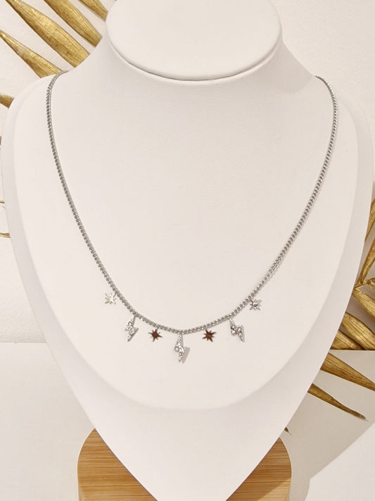 COLLIER ÉCLAIR ACIER ARGENT