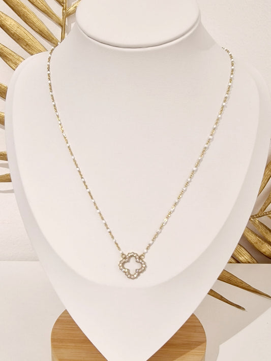 COLLIER VANILLE ACIER OR