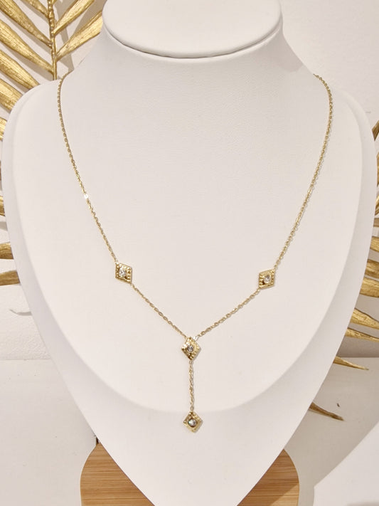 COLLIER JUSTINE ACIER OR