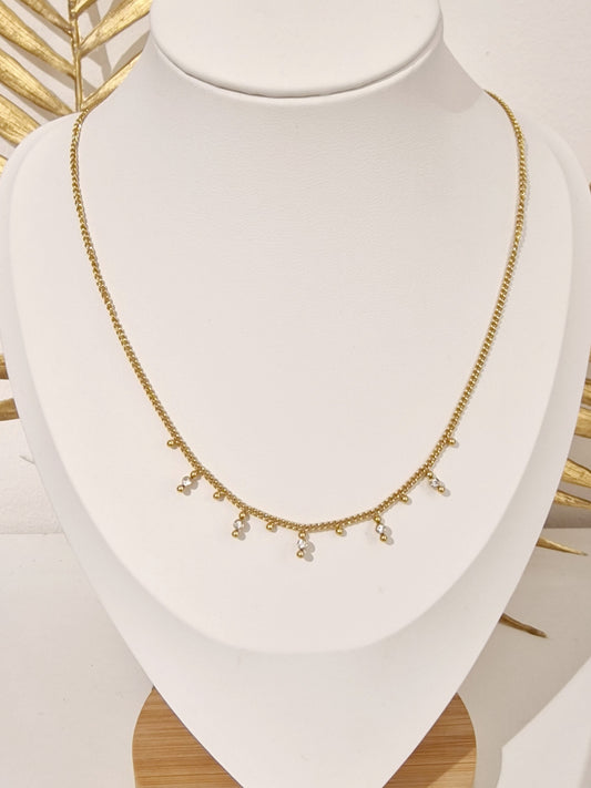 COLLIER BARBARA ACIER OR