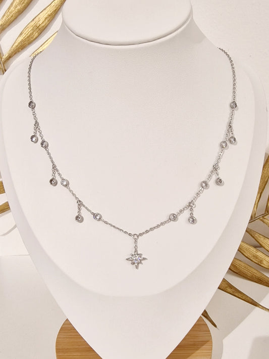 COLLIER MERIDA ACIER ARGENT