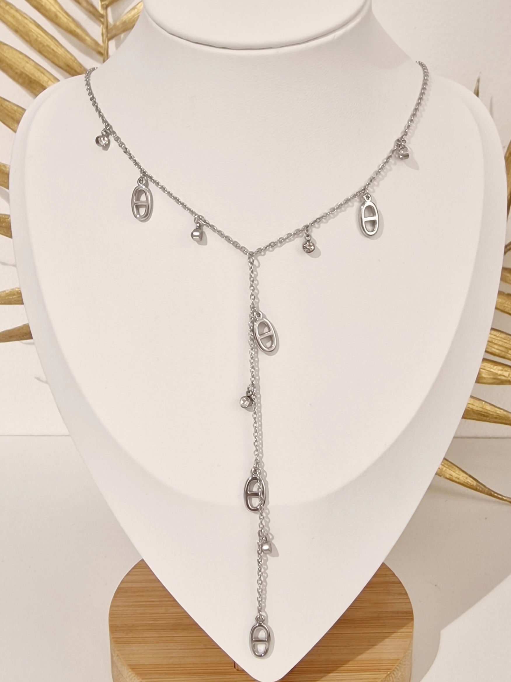 Collier Vahina acier inoxydable argenté ou doré