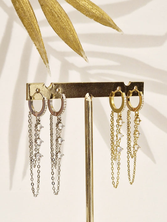 BOUCLES D'OREILLES CAROLINE ACIER