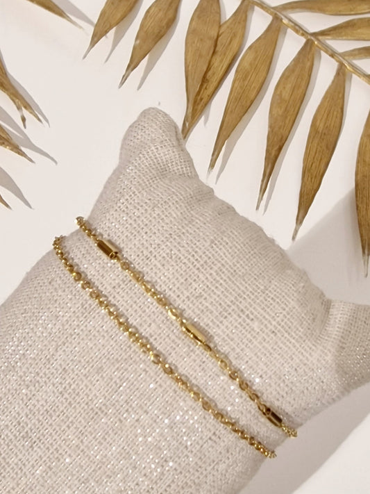 BRACELET 2EN1 ENARA ACIER OR