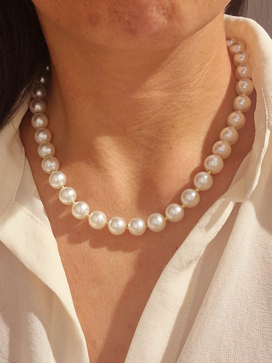 COLLIER AGNES ACIER OR