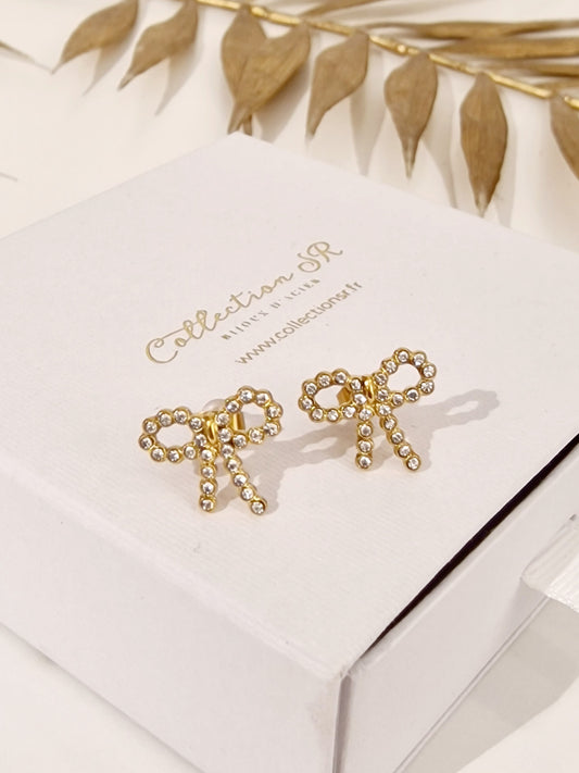 BOUCLES D'OREILLES CAMILA ACIER OR