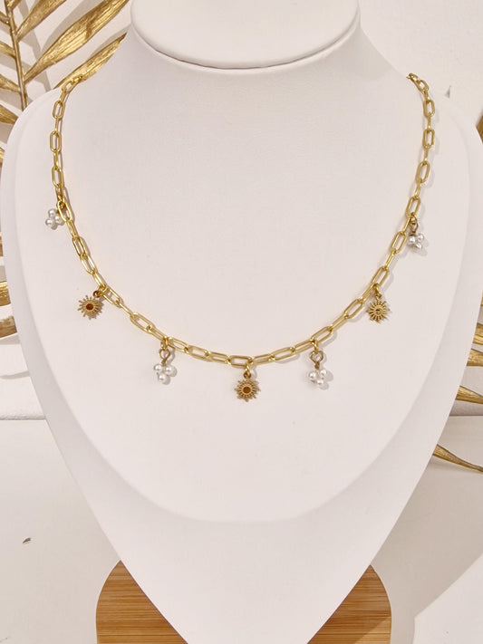 COLLIER LAORA ACIER OR