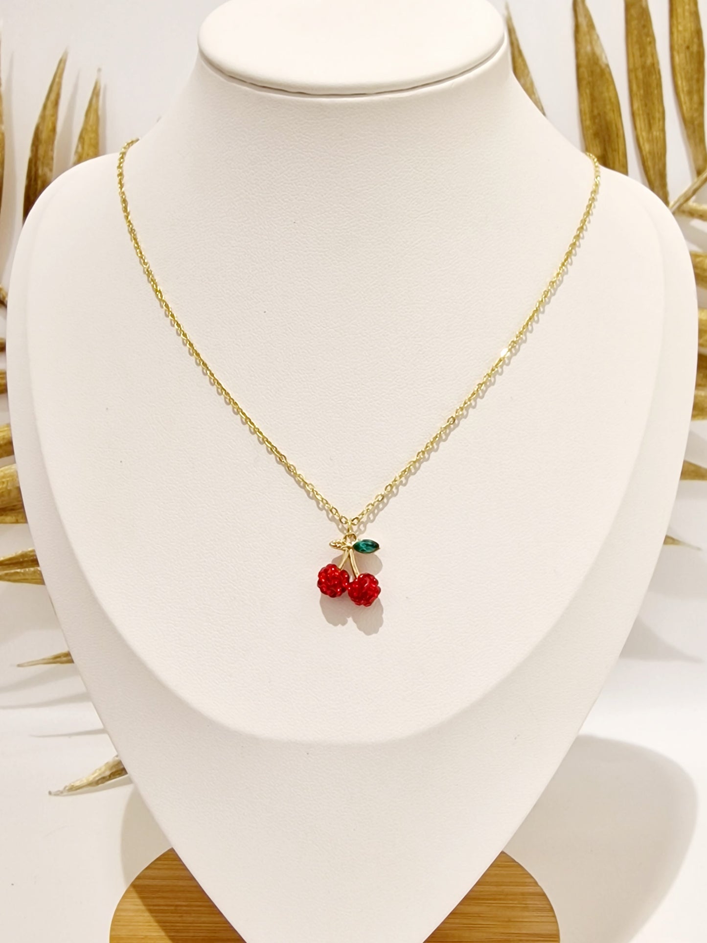 COLLIER CHERRY ACIER OR