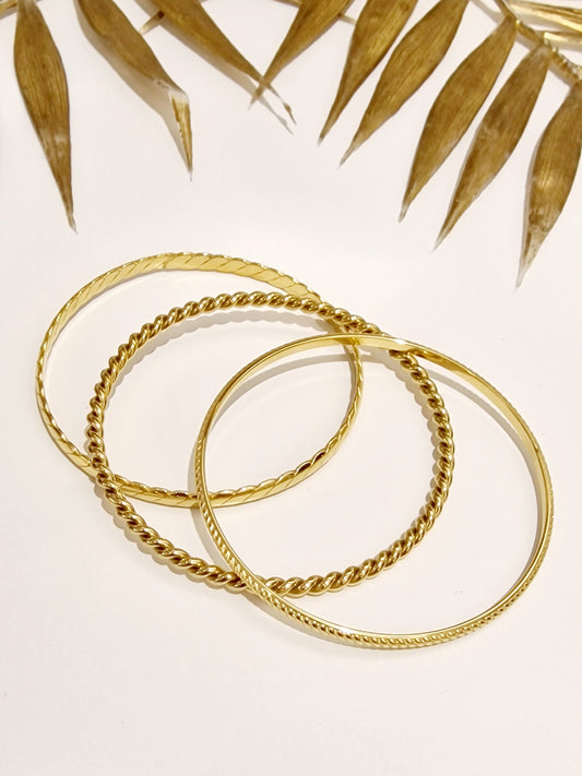 JONC (lot de 3) BRIDJET ACIER OR