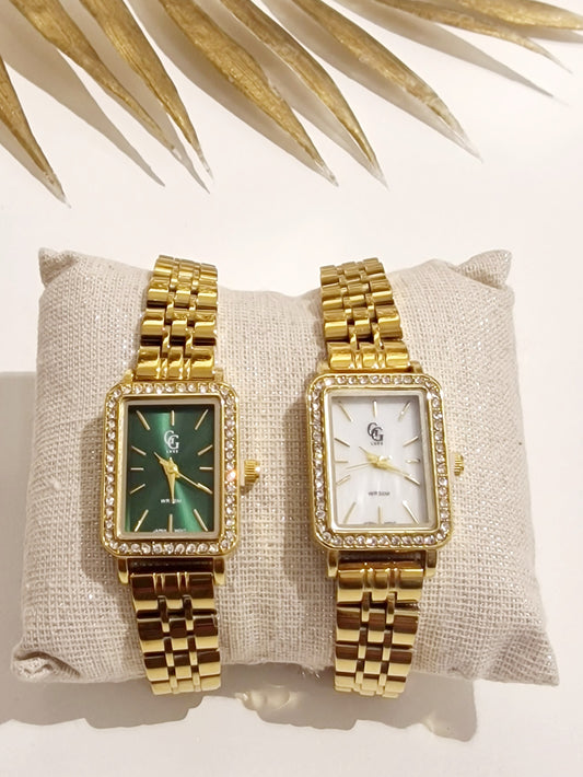 MONTRE JADE ACIER OR