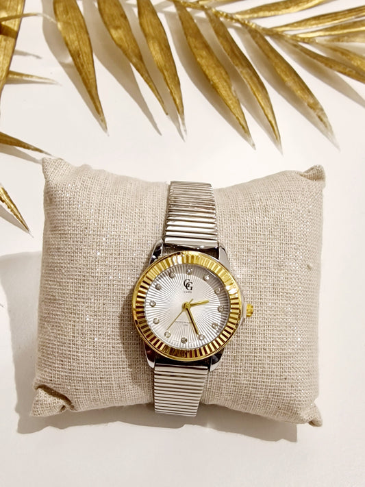MONTRE ERINE ACIER ARGENT ET DORÉ