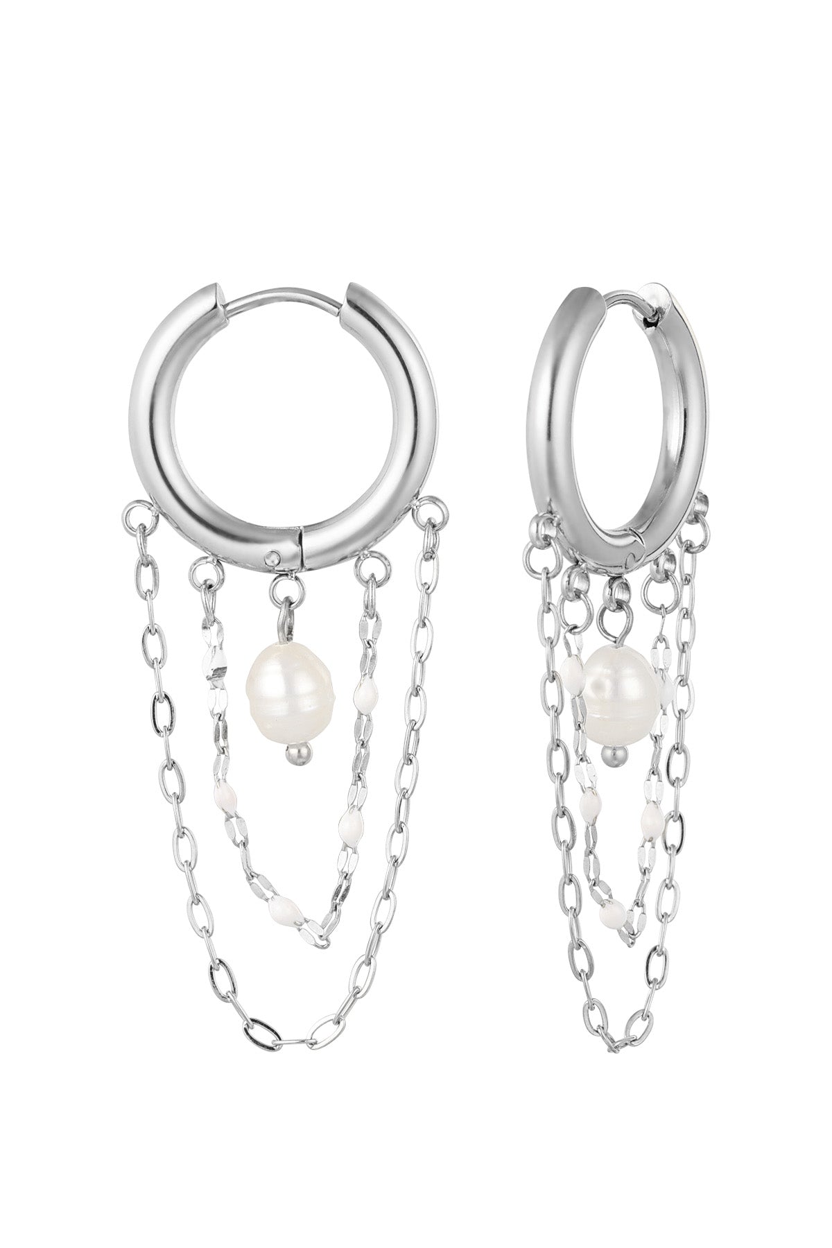 BOUCLES D'OREILLES JASMINA ACIER ARGENT