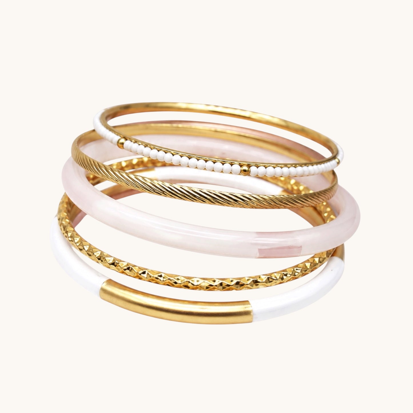 BRACELET JONC ELINA BLANC