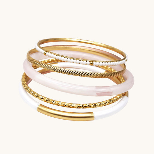 BRACELET JONC ELINA BLANC