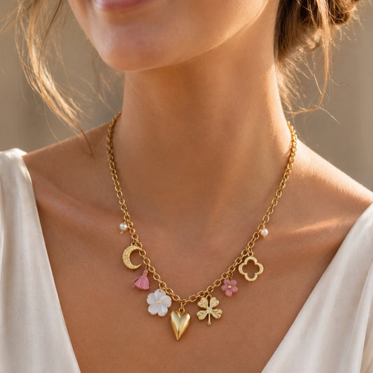 COLLIER LUNA QUARTZ ROSE