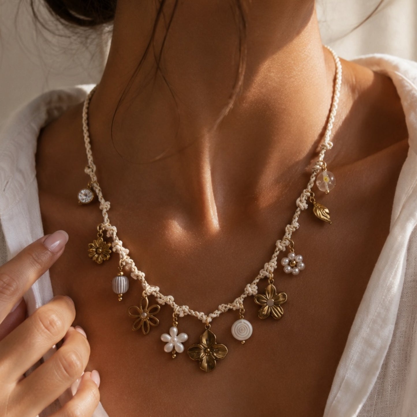 COLLIER BERENICE ACIER OR