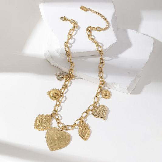 COLLIER ELODIE ACIER OR