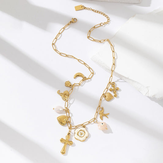 COLLIER JAYA ACIER OR