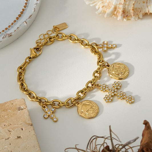 BRACELET FLO ACIER OR