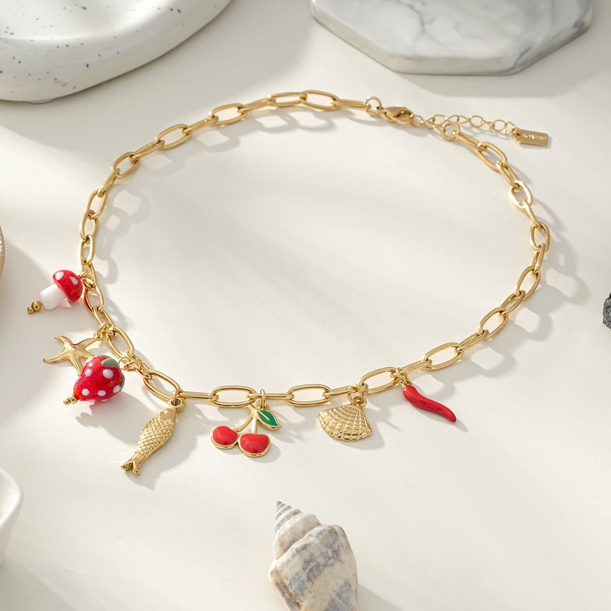 COLLIER SYANA ACIER OR