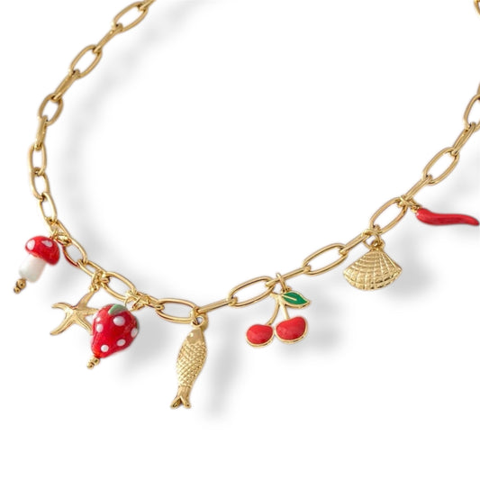 COLLIER SYANA ACIER OR