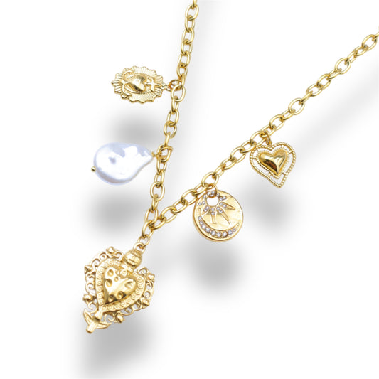 COLLIER LOUANE ACIER OR