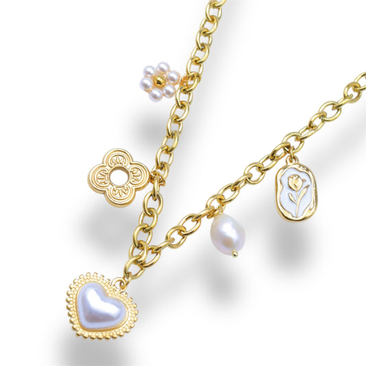 COLLIER AUGUSTINE ACIER OR