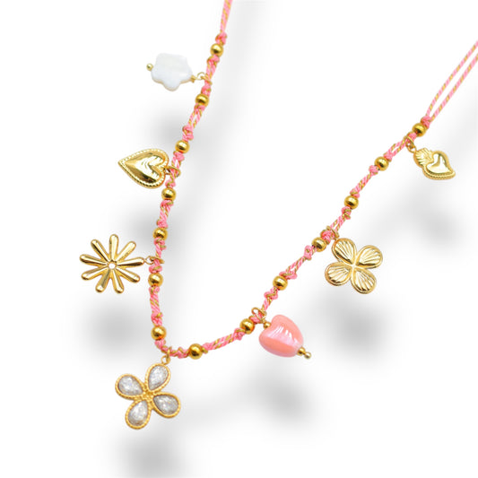 COLLIER ZITA ACIER OR ROSE