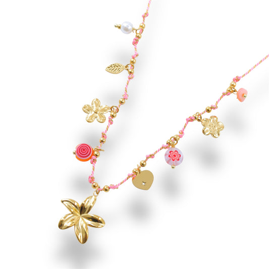 COLLIER NINA ACIER OR ROSE