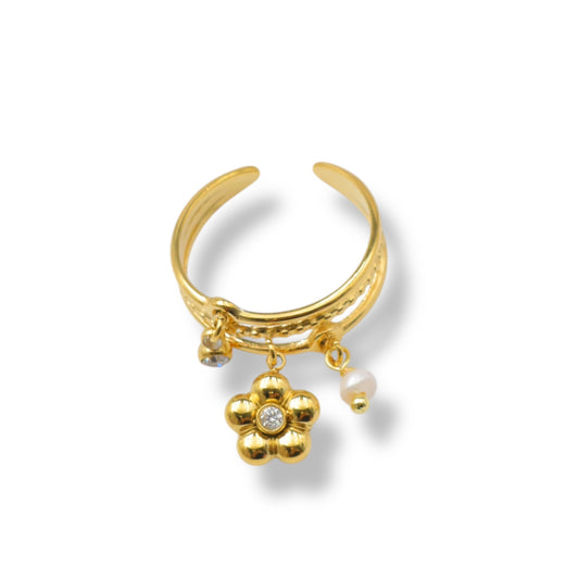 BAGUE EVELINE ACIER OR