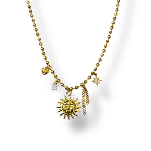 COLLIER TÉA ACIER OR